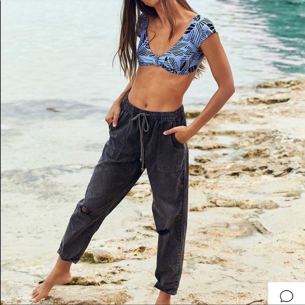 COPY - Aerie distressed chambray pants